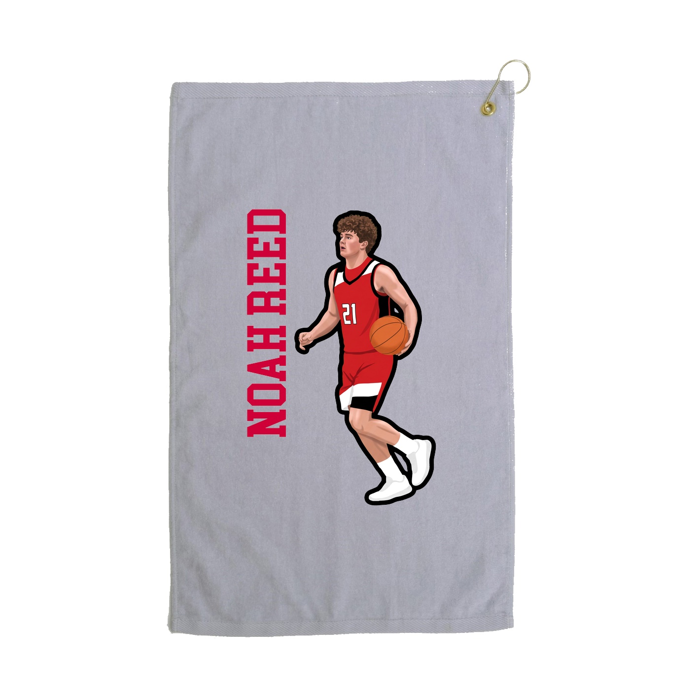 Golf Towel — Name Vertical in Grey