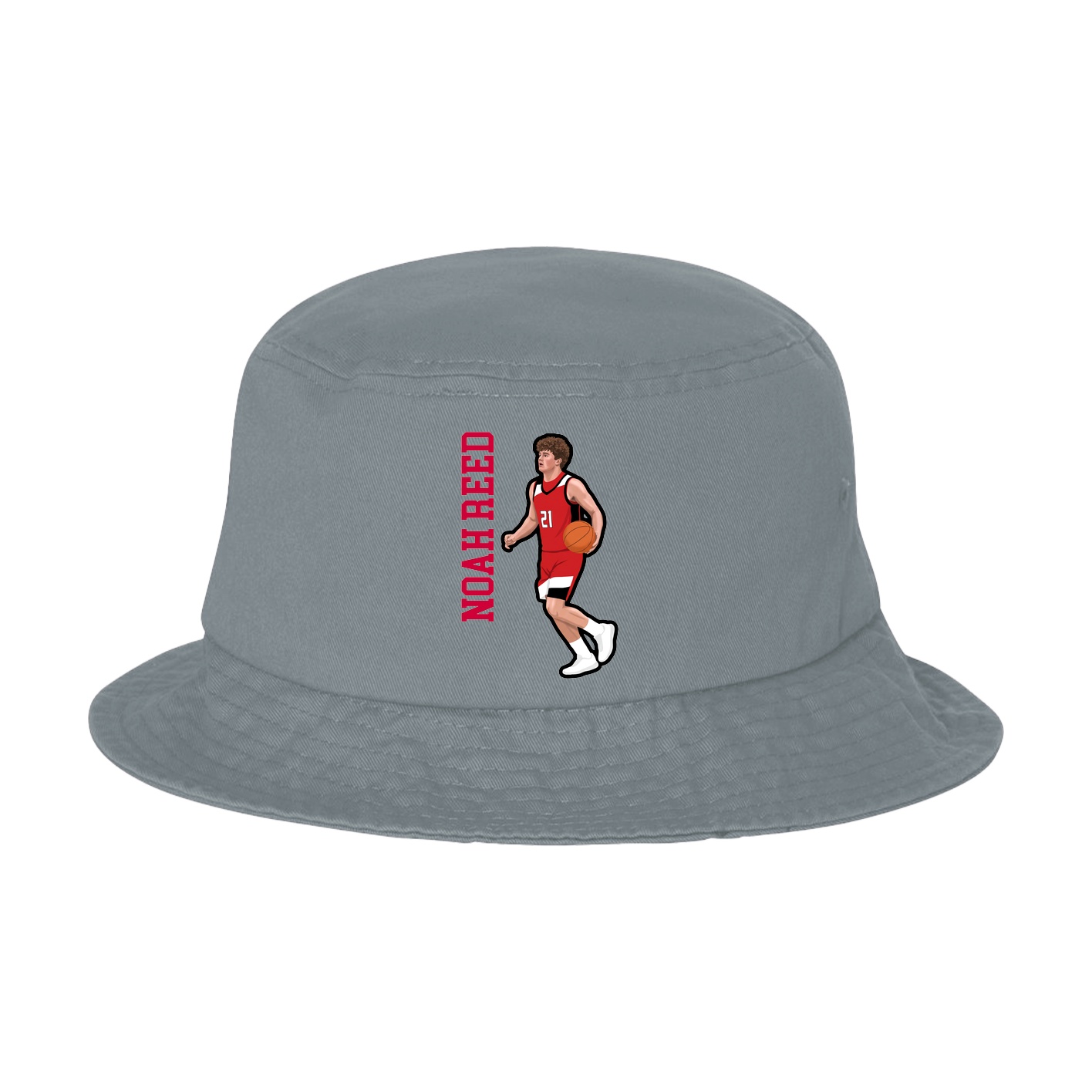Bucket Cap — Name Vertical in Grey