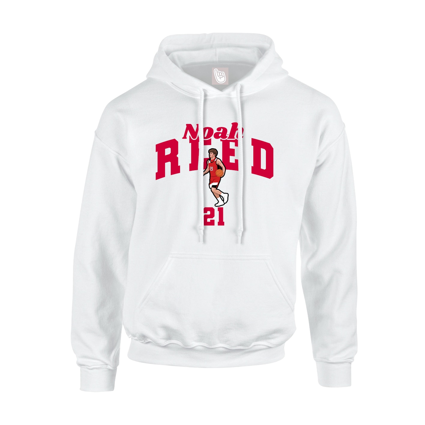 Youth Hoodie — Signature Arch in White
