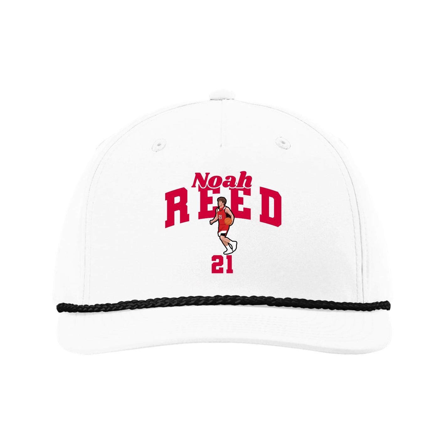 Five-Panel Classic Rope Cap — Signature Arch in White