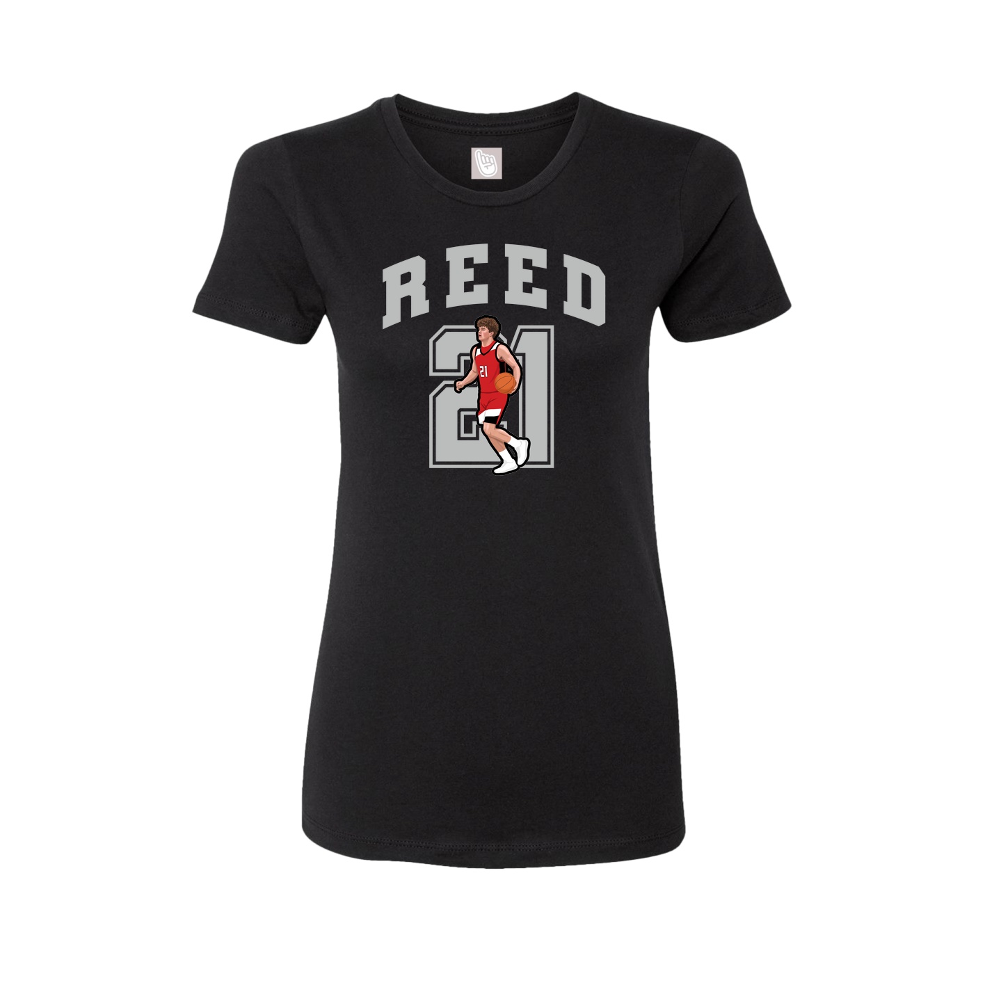 Fitted Women's Tee — Number in Black