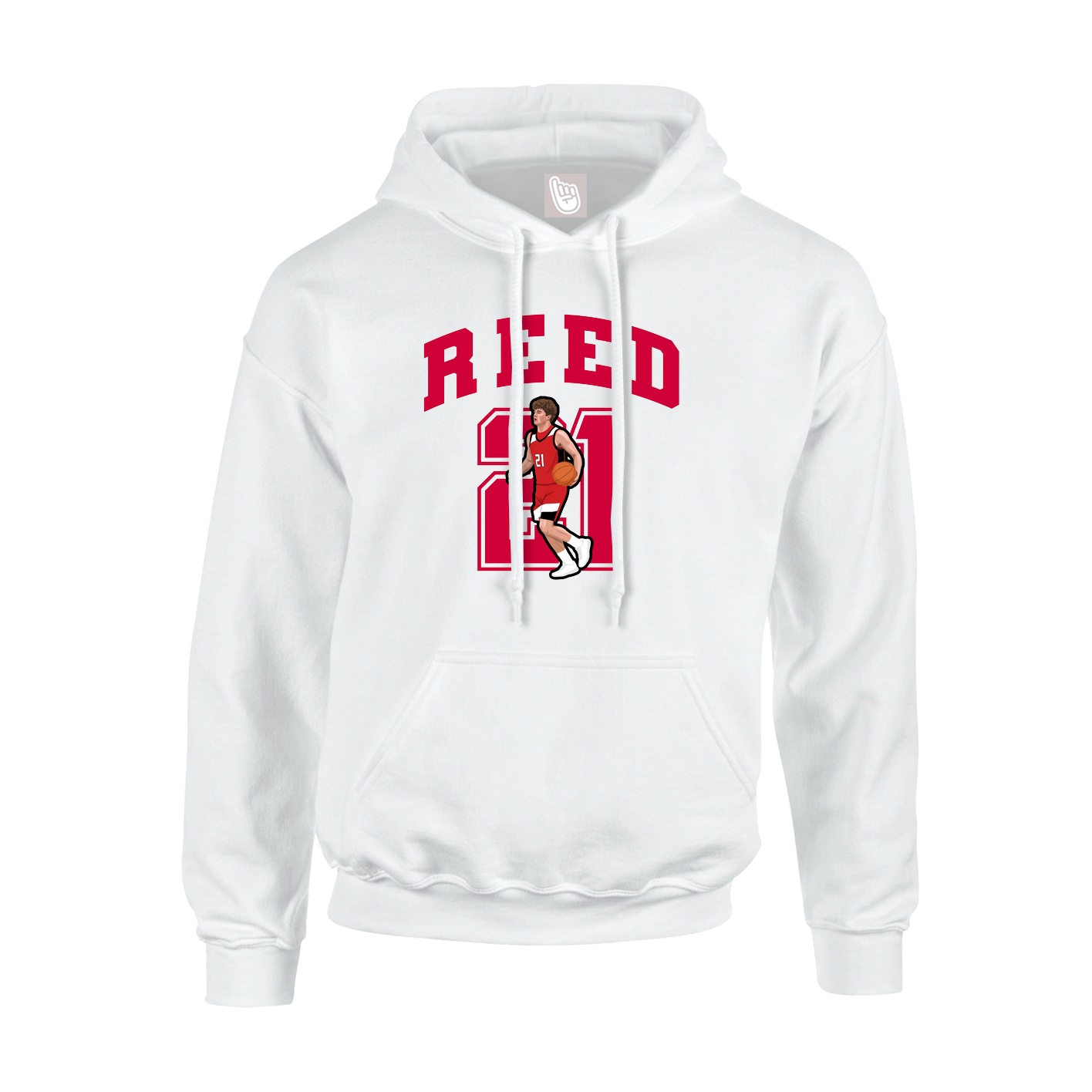 Hoodie — Number in White