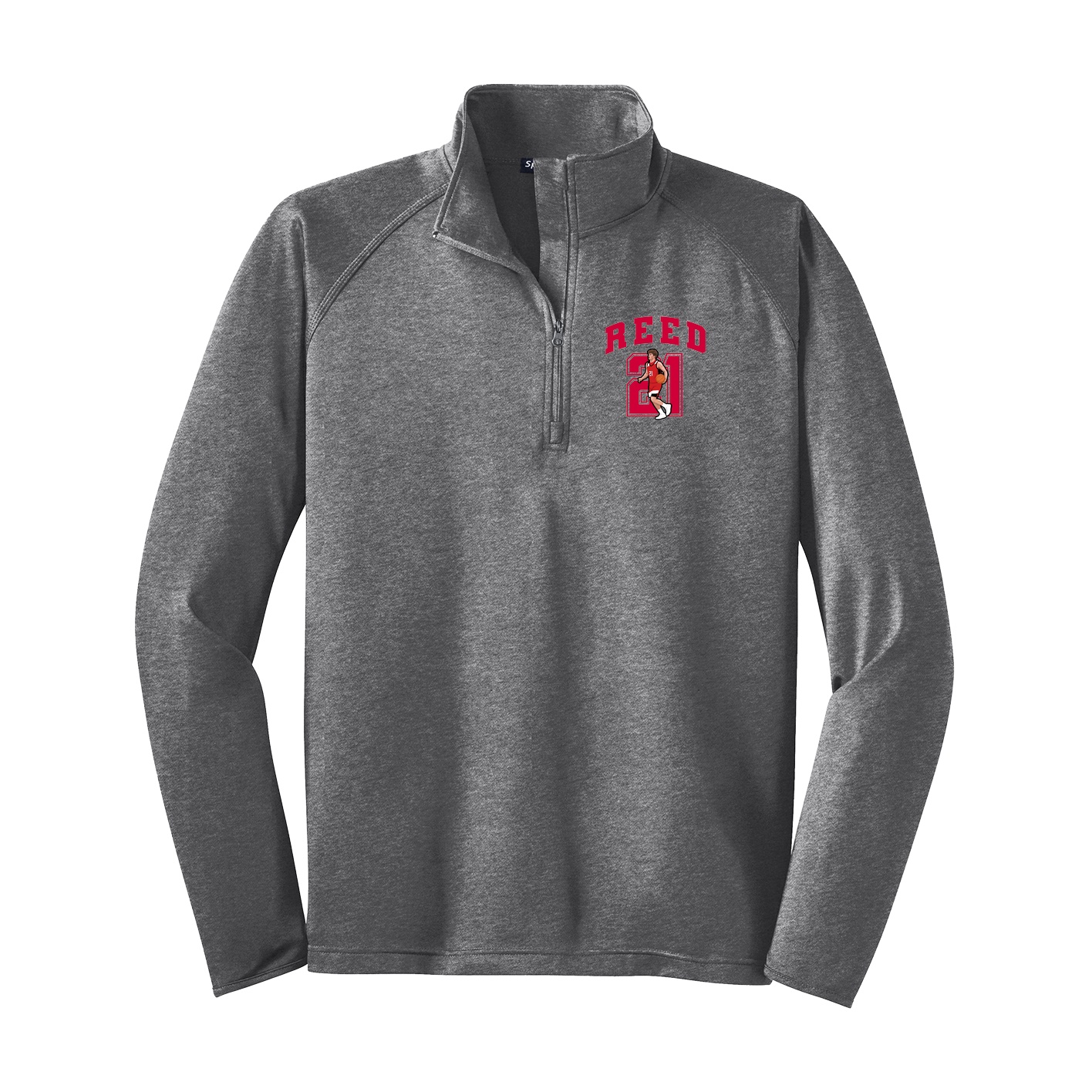 Q-Zip Pullover — Number in Grey