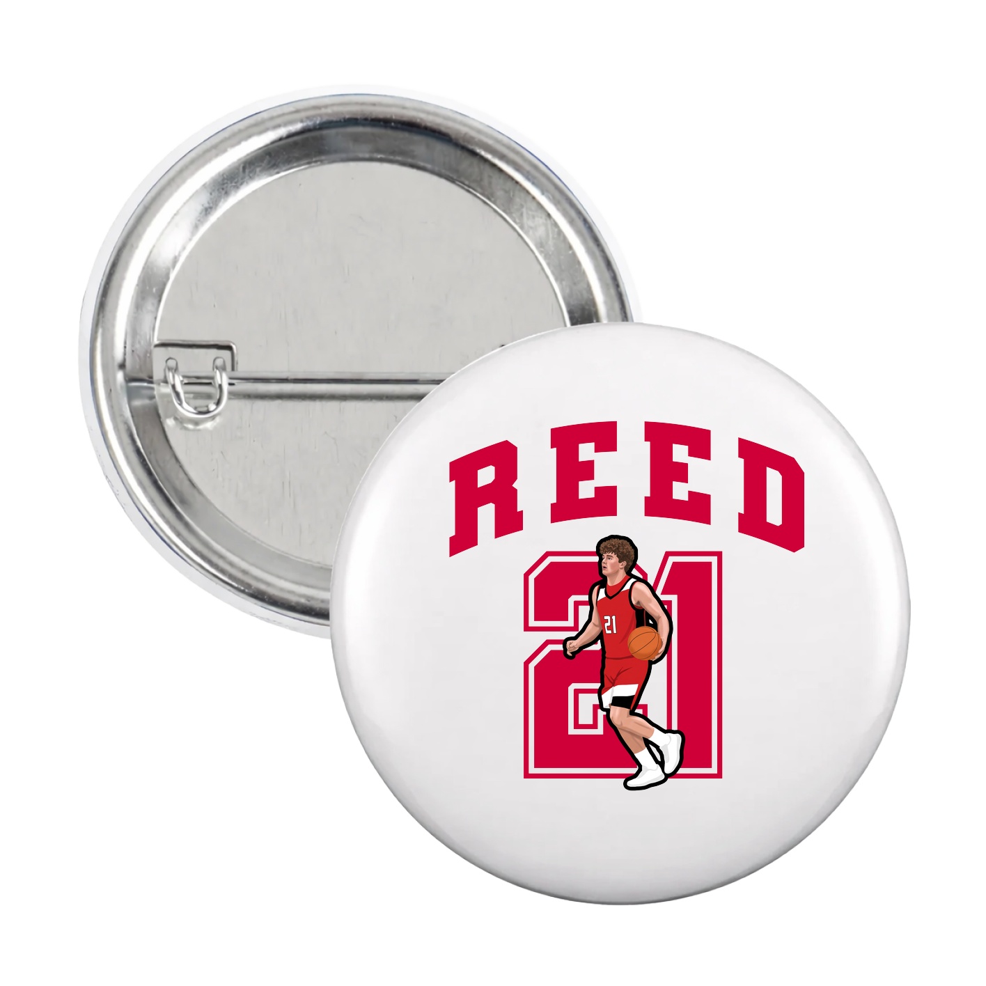 Game Day Button — Number in White