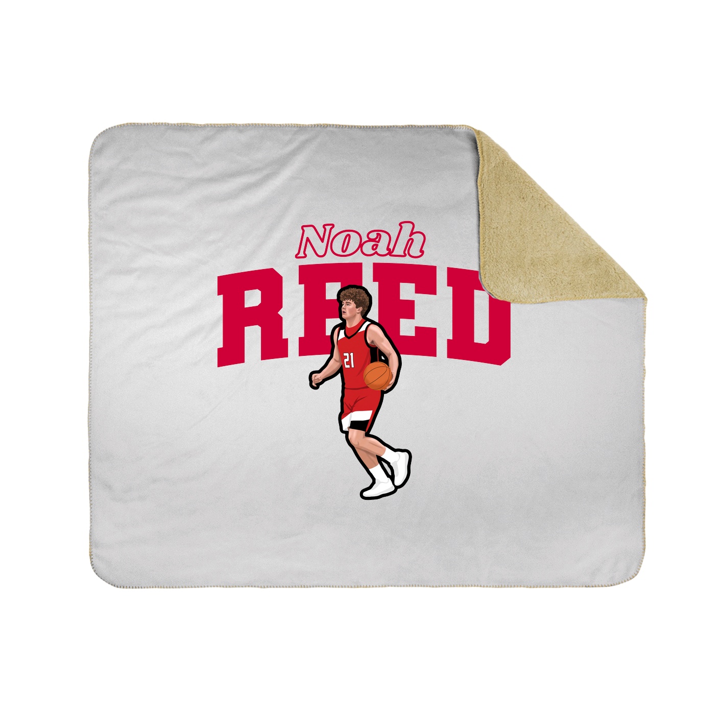 Throw Blanket — Name Arch in White