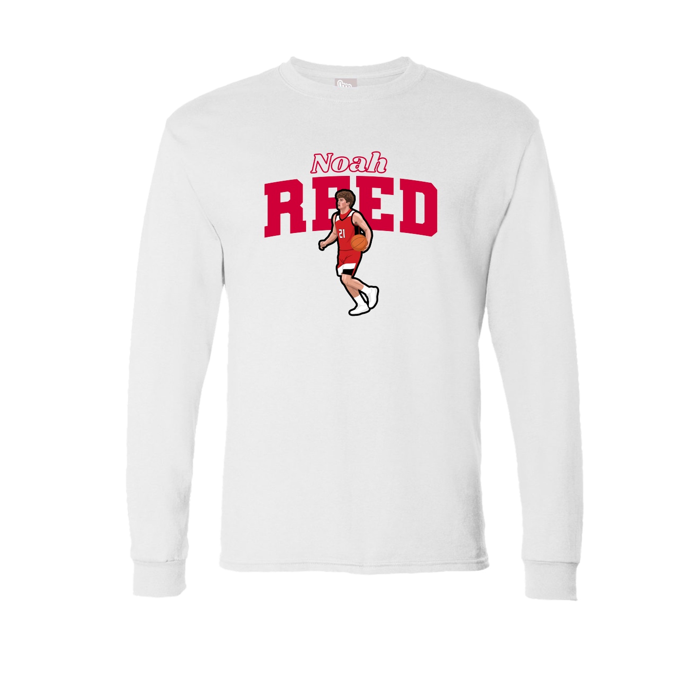 Long Sleeve Tee — Name Arch in White