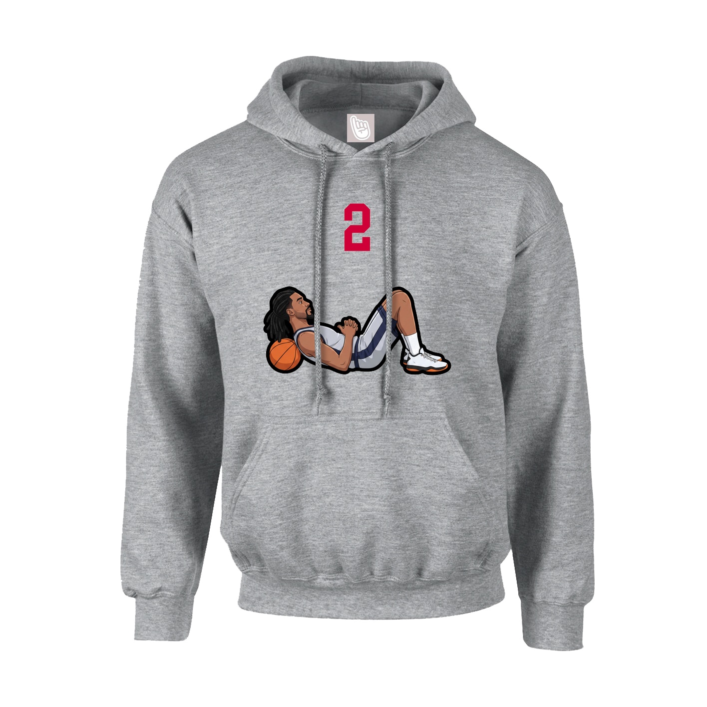 Hoodie — Number Top in Grey
