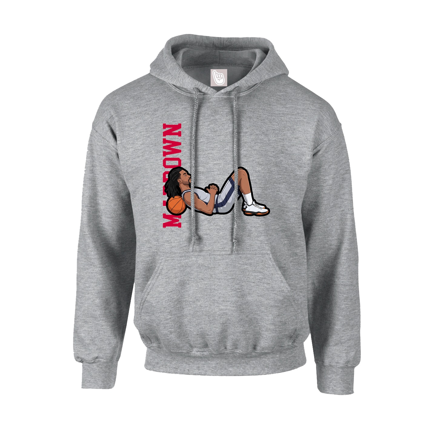 Youth Hoodie — Name Vertical in Grey