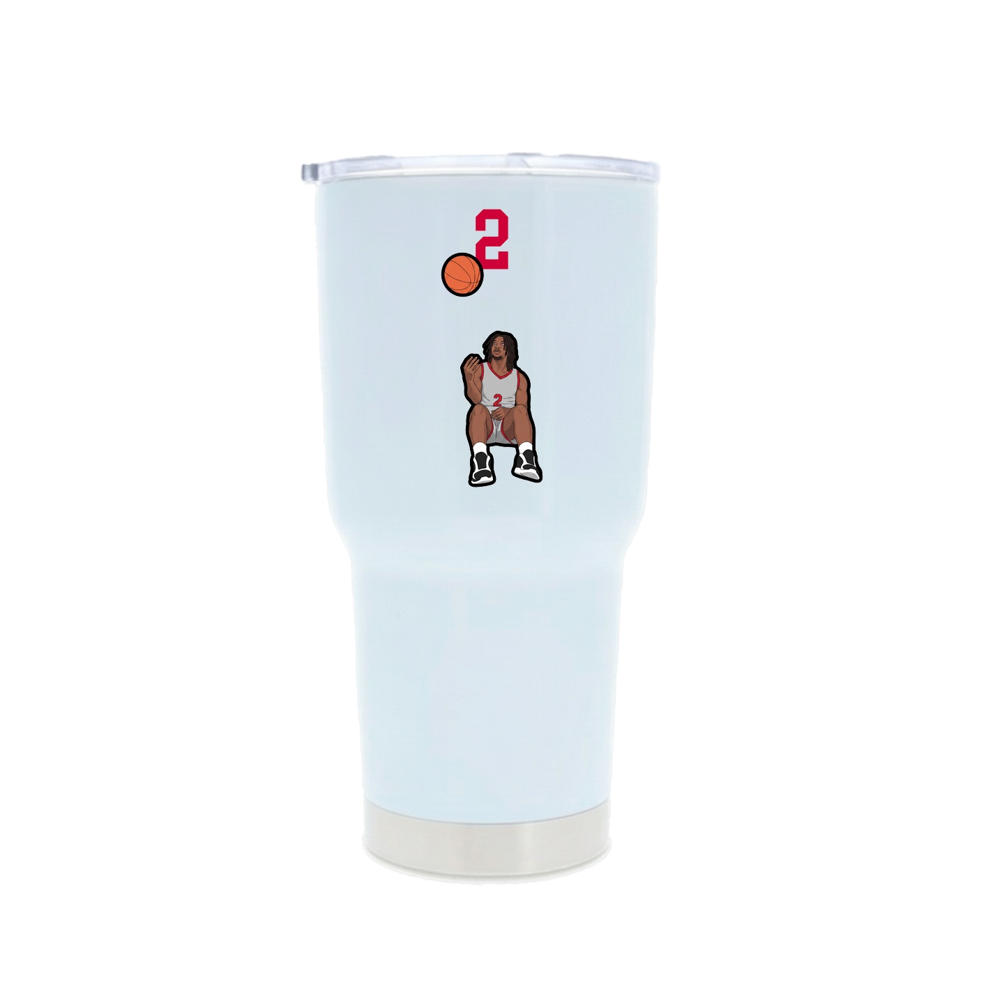 30oz Stainless Steel Tumbler — Number Top in White
