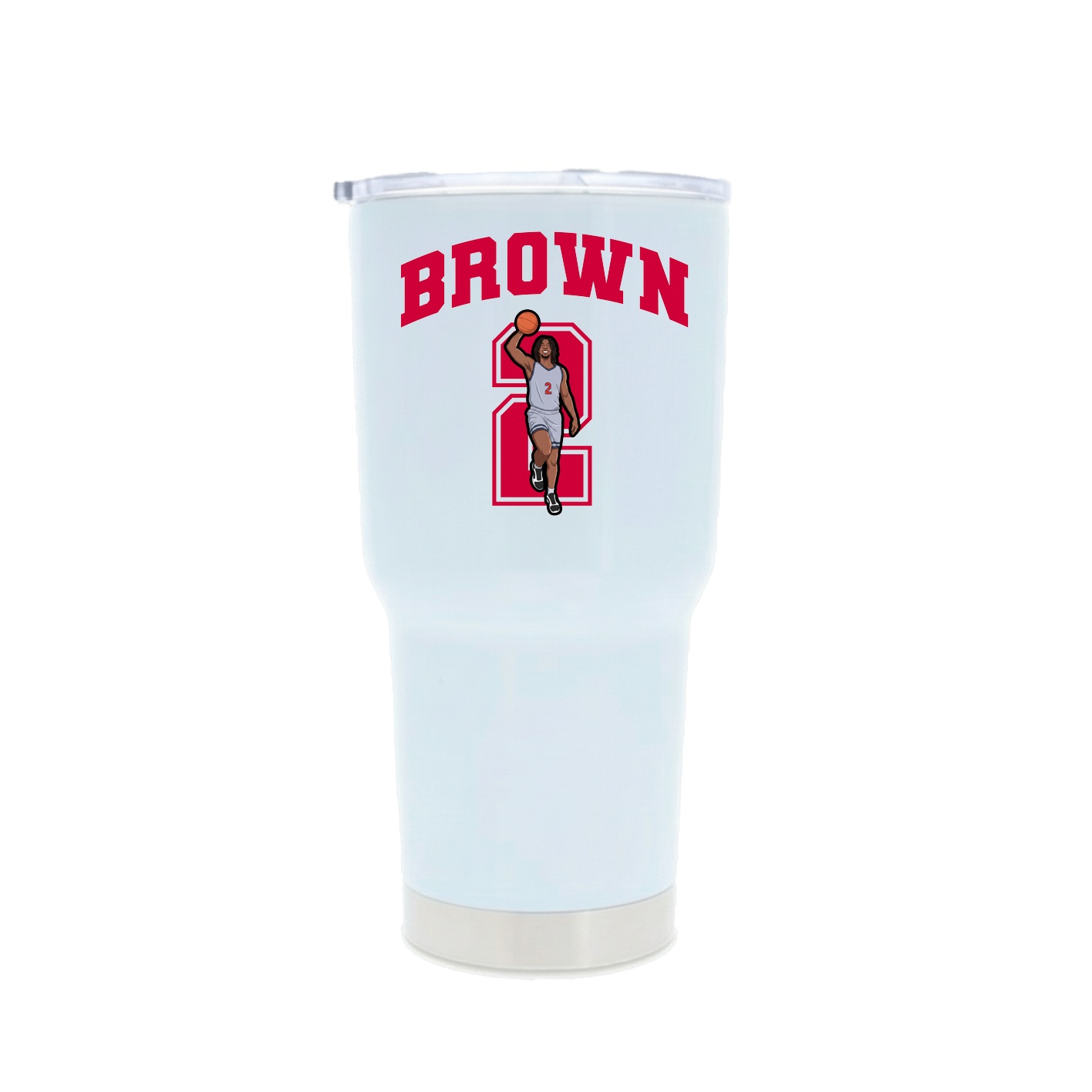 30oz Stainless Steel Tumbler — Number in White