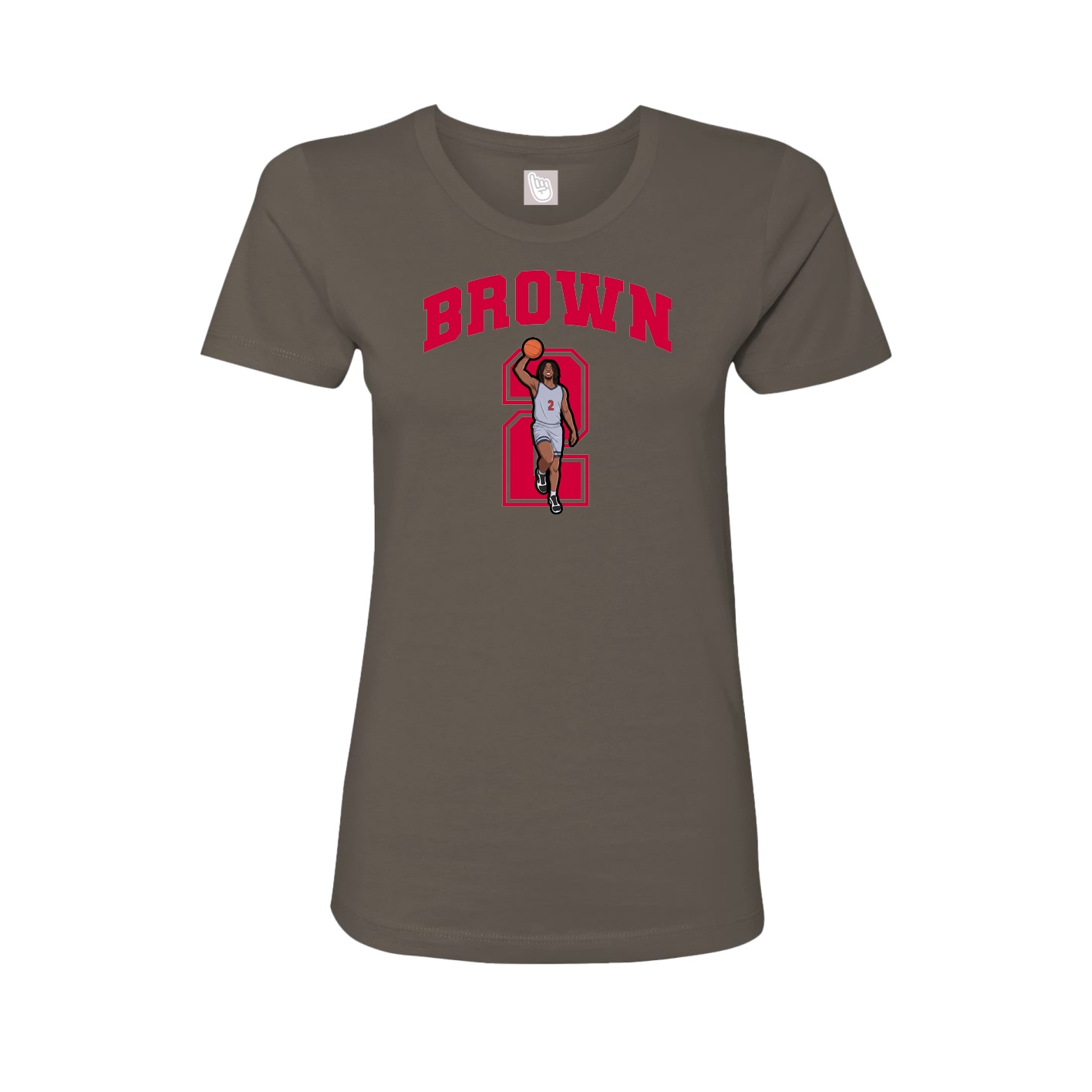 Fitted Women's Tee — Number in Grey