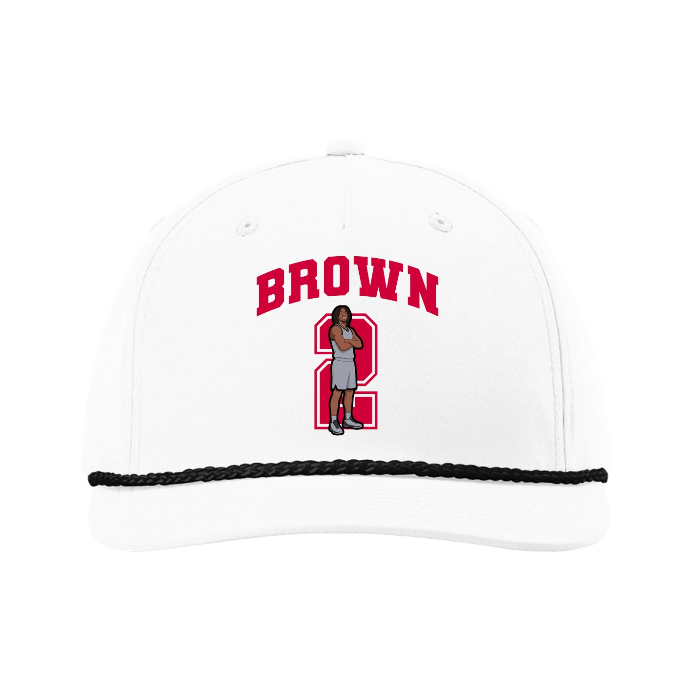 Five-Panel Classic Rope Cap — Number in White