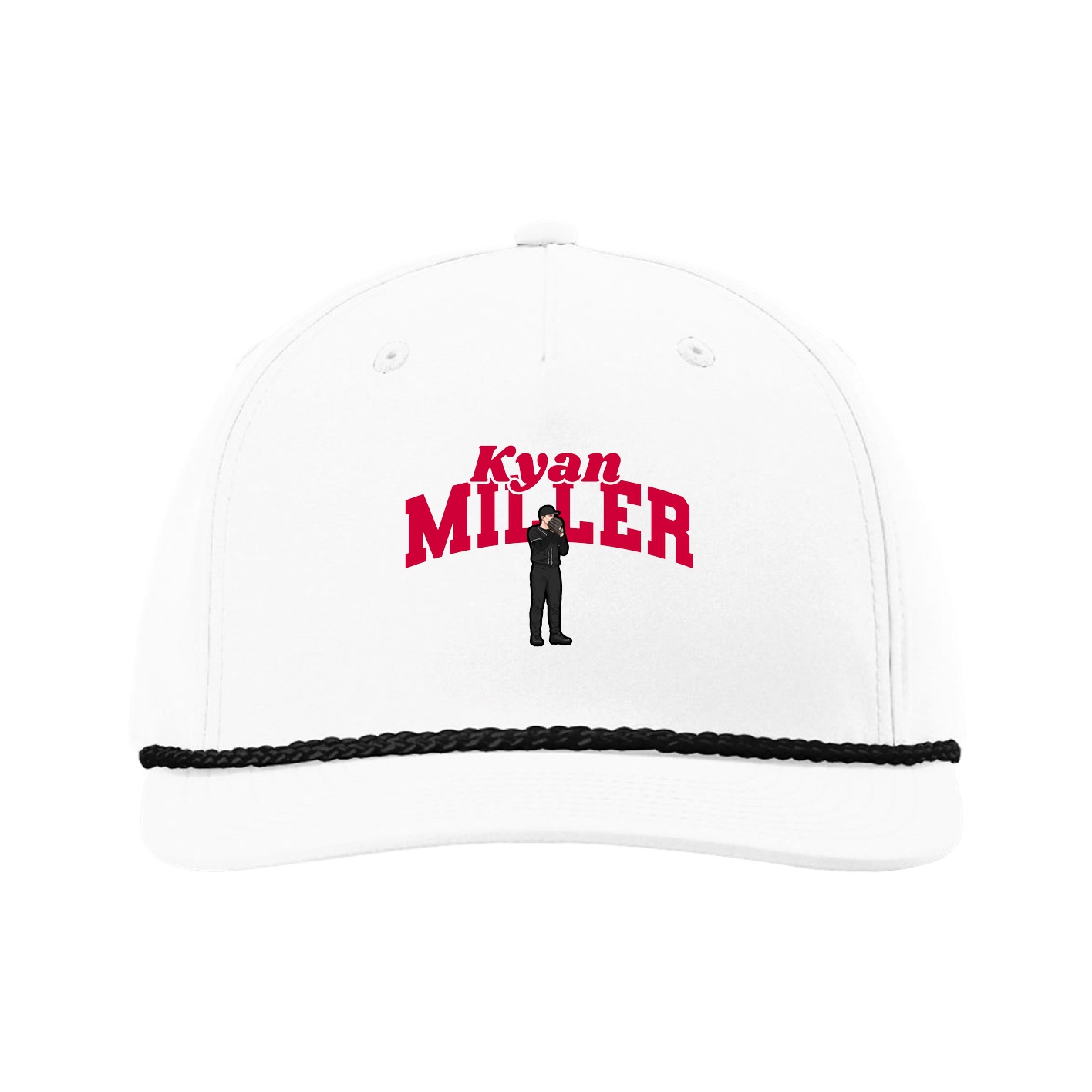 Five-Panel Classic Rope Cap — Signature Arch in White