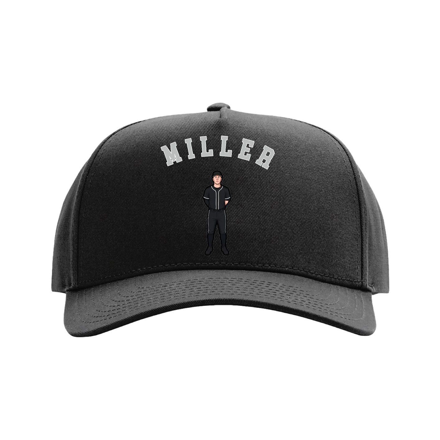 Full Fabric Five-Panel Champ Cap — Shirsey Arch in Black