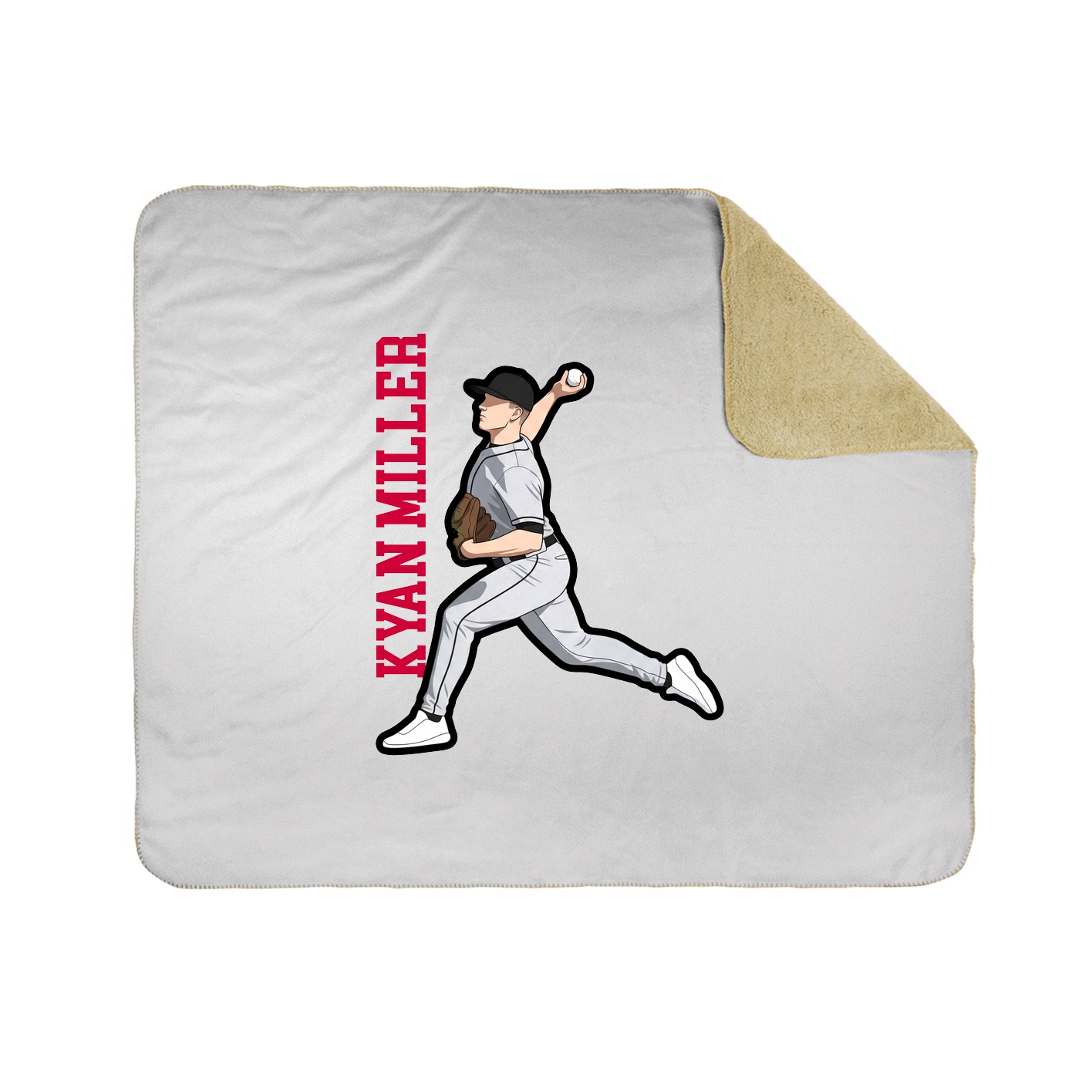 Throw Blanket — Name Vertical in White