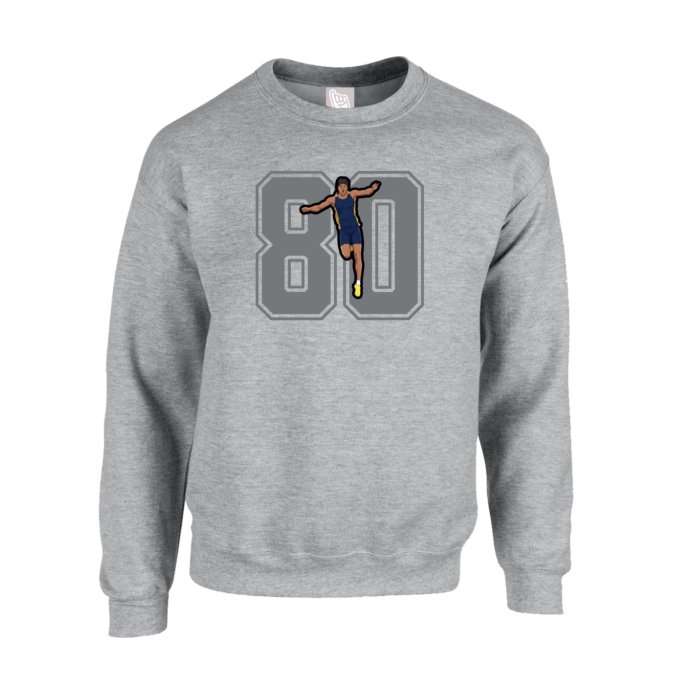 Fleece Crew — Number in Grey