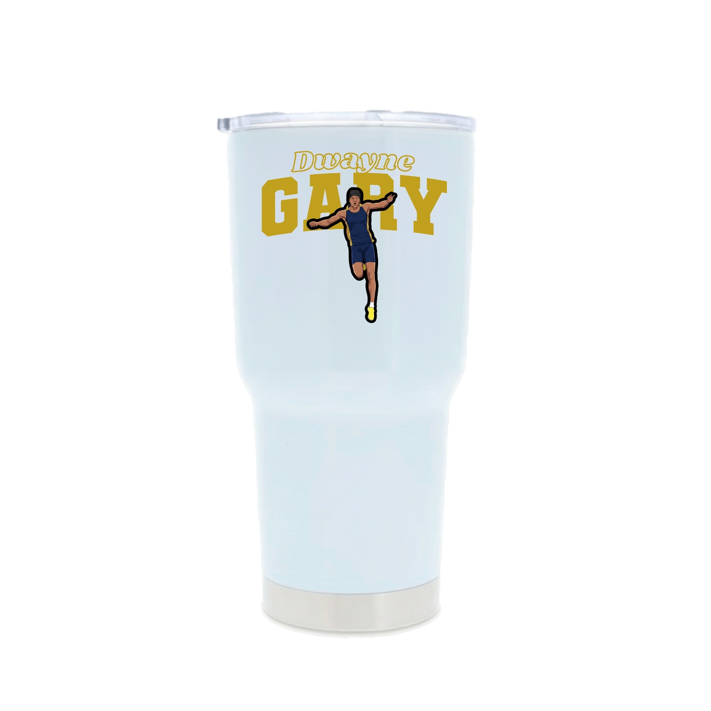 30oz Stainless Steel Tumbler — Name Arch in White