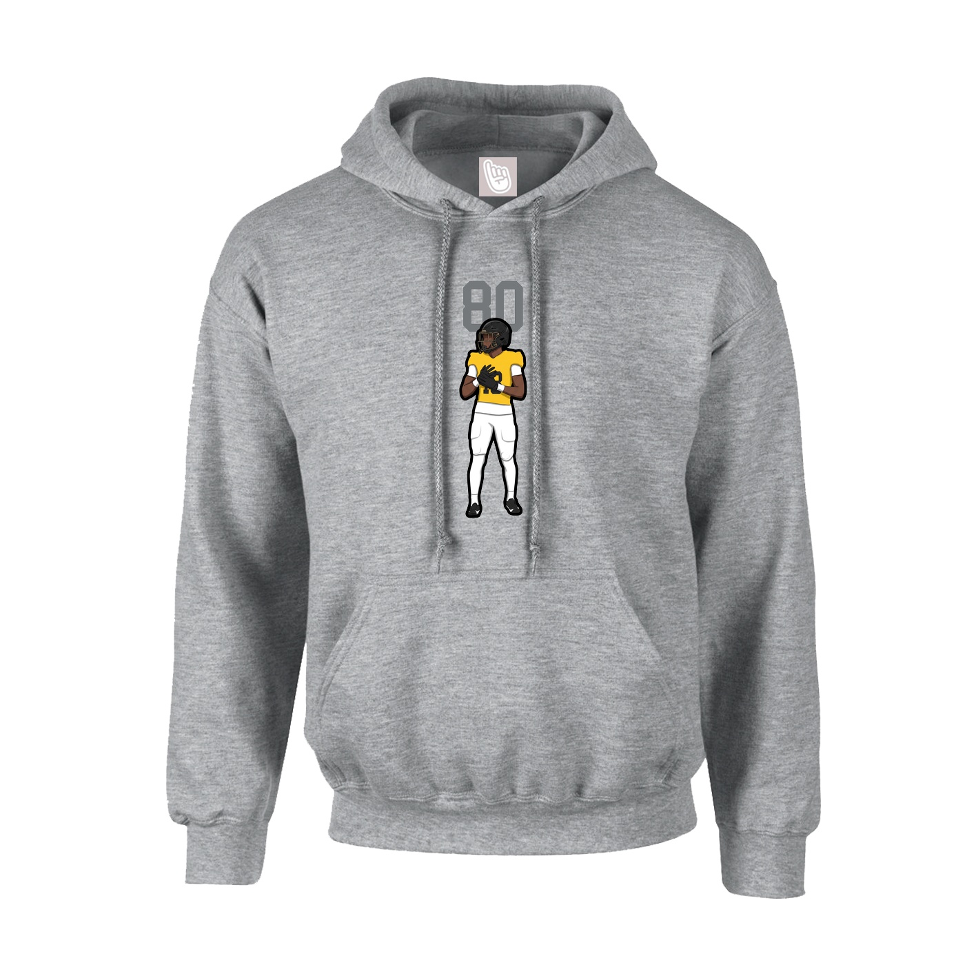 Hoodie — Number Top in Grey