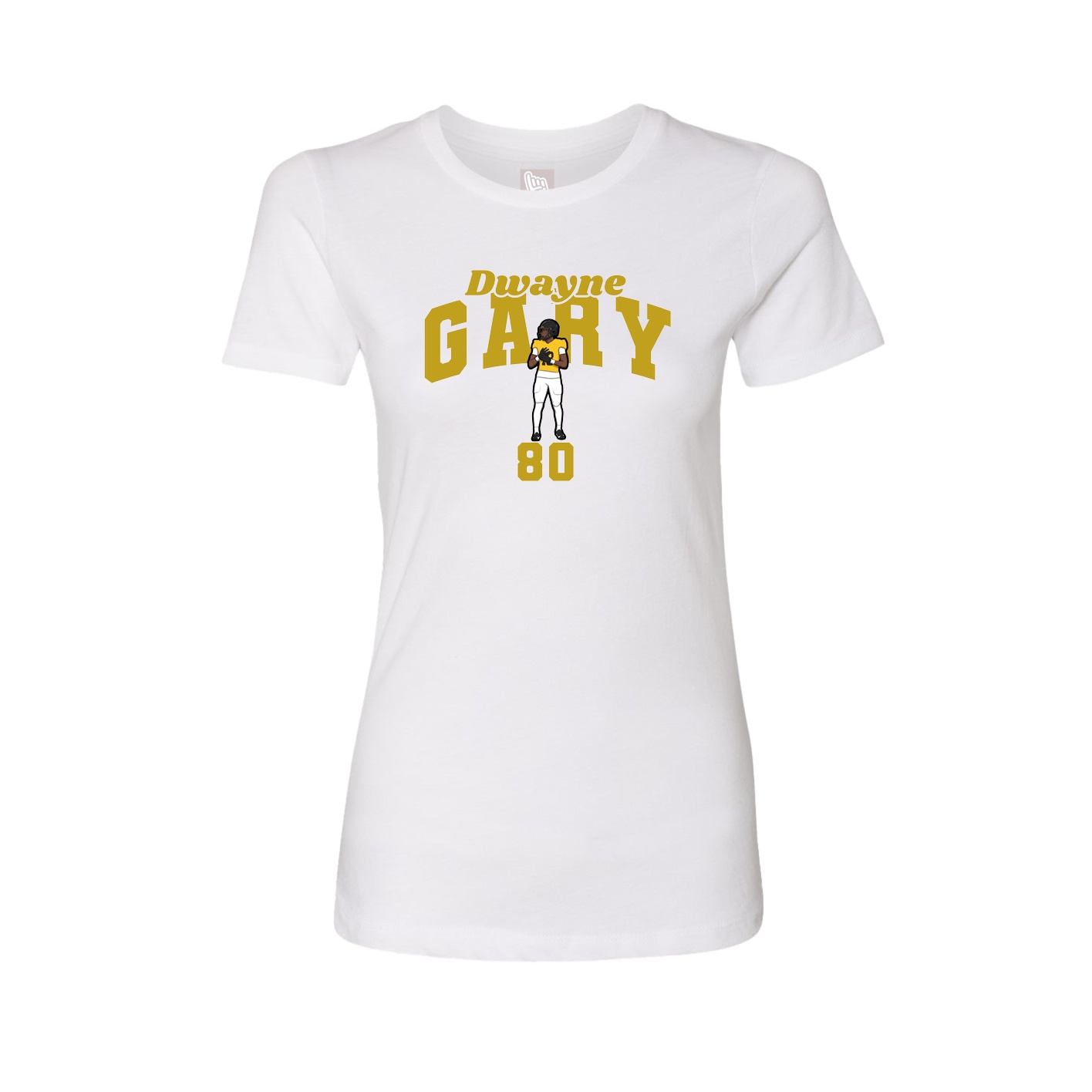 Fitted Women's Tee — Signature Arch in White