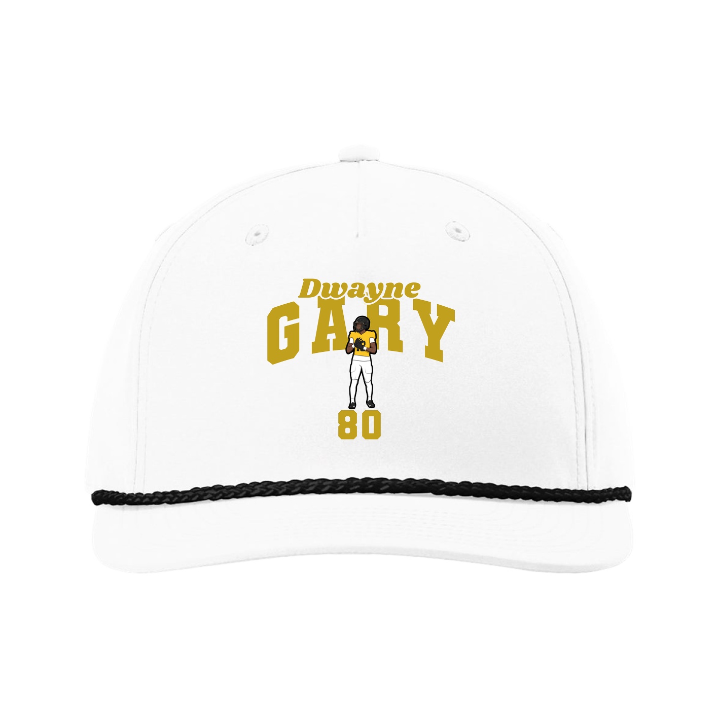 Five-Panel Classic Rope Cap — Signature Arch in White