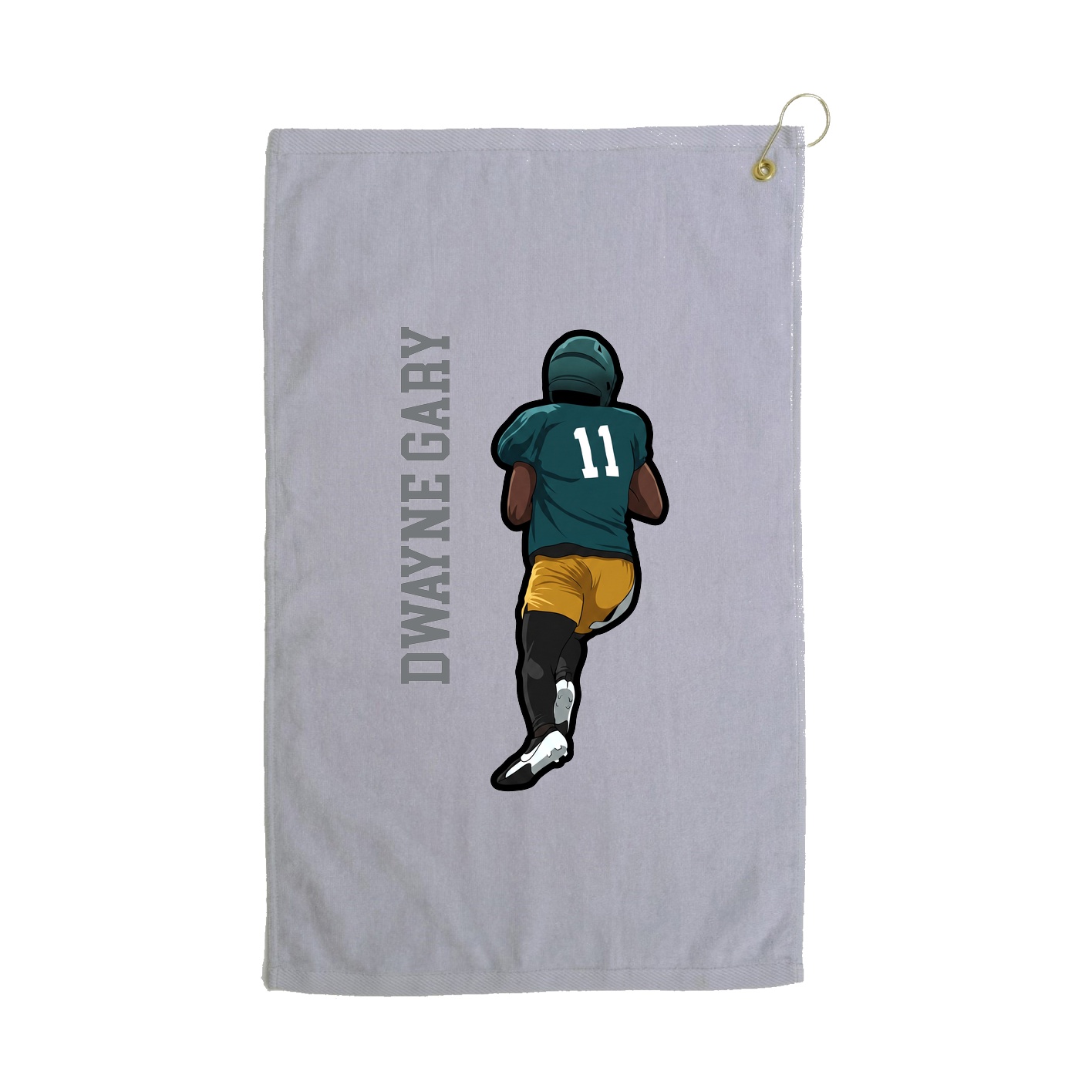 Golf Towel — Name Vertical in Grey