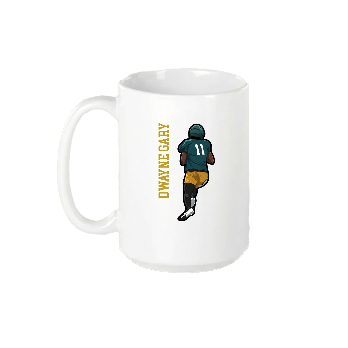15oz Coffee Mug — Name Vertical in White
