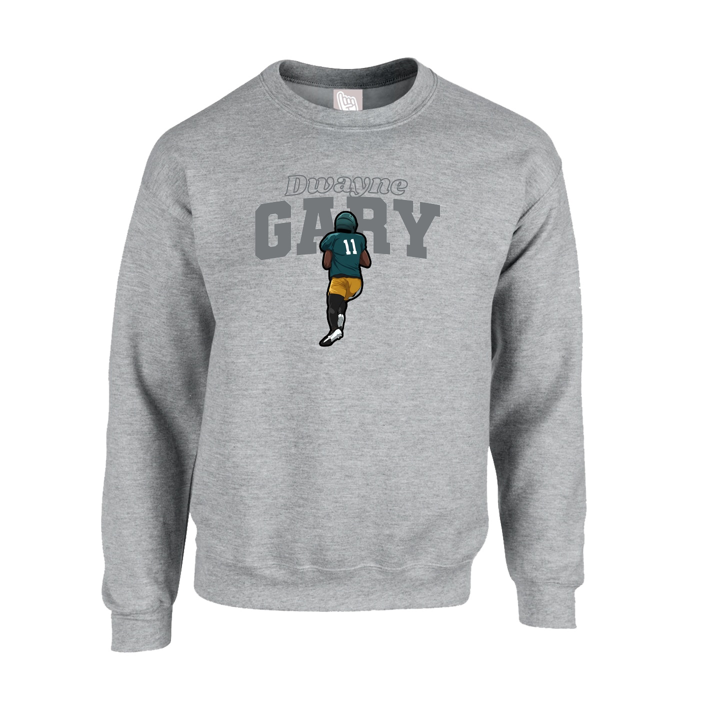 Fleece Crew — Name Arch in Grey