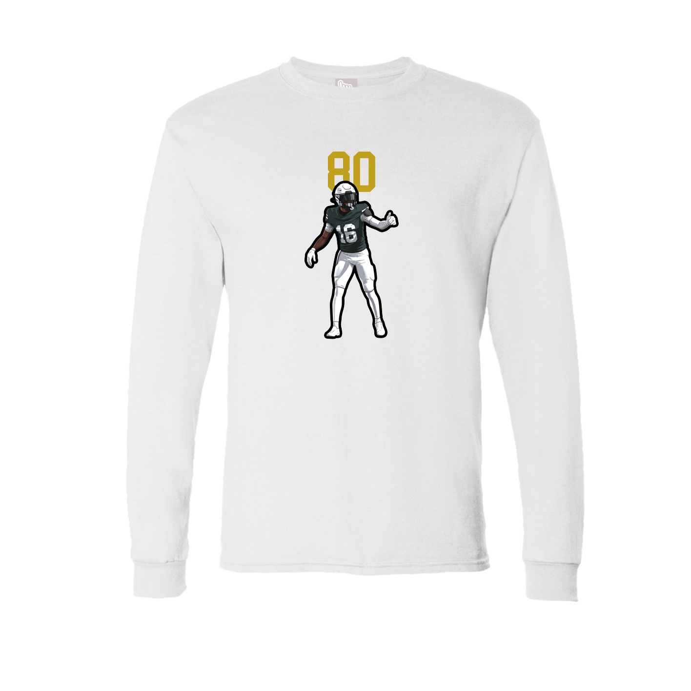 Long Sleeve Tee — Number Top in White
