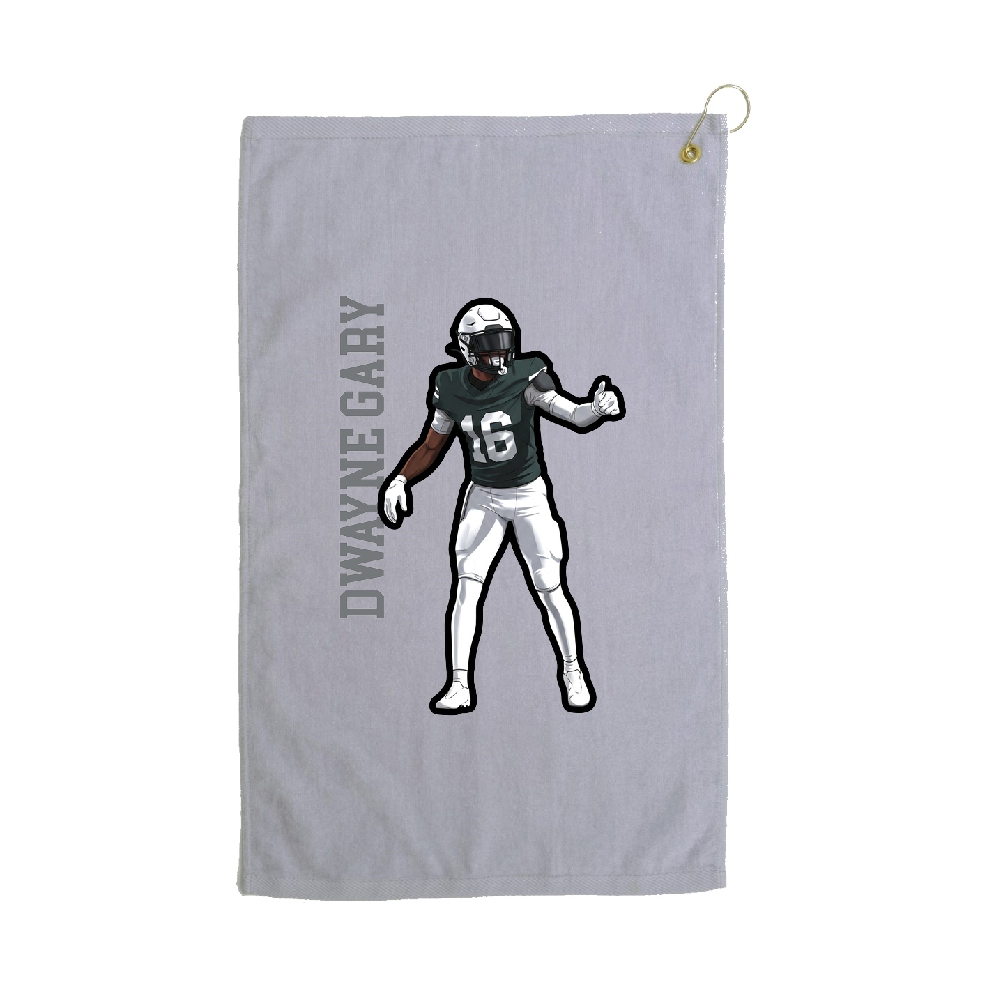 Golf Towel — Name Vertical in Grey