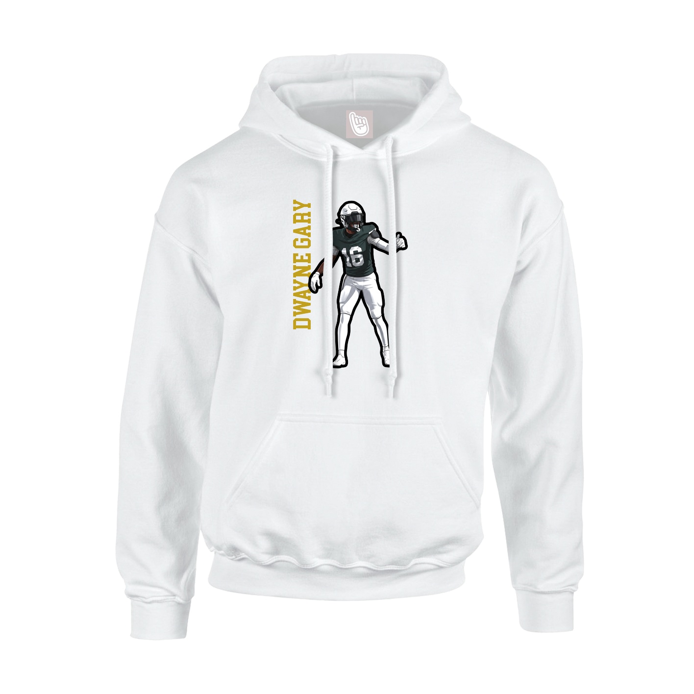 Hoodie — Name Vertical in White