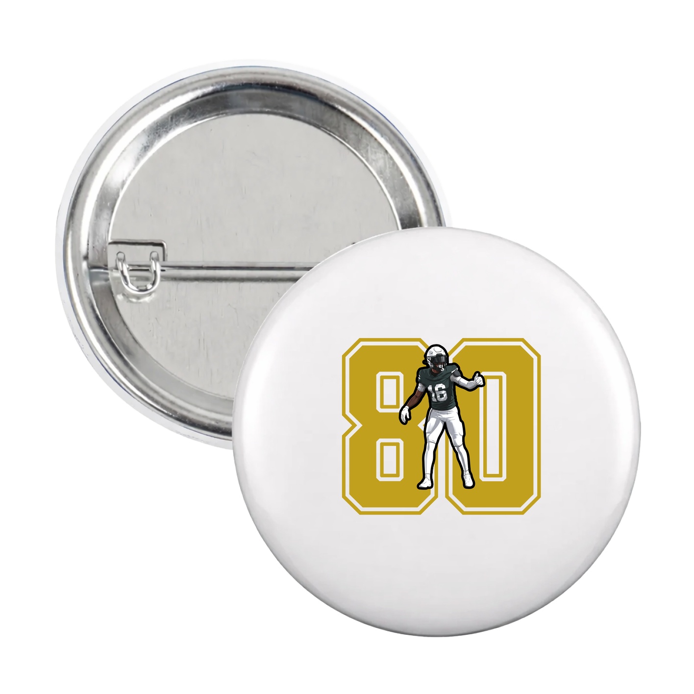 Game Day Button — Number in White
