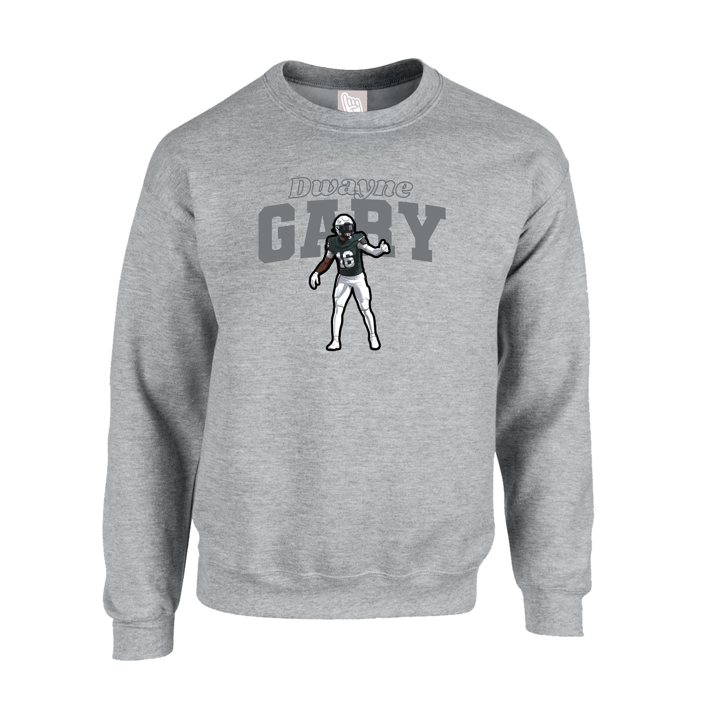 Fleece Crew — Name Arch in Grey