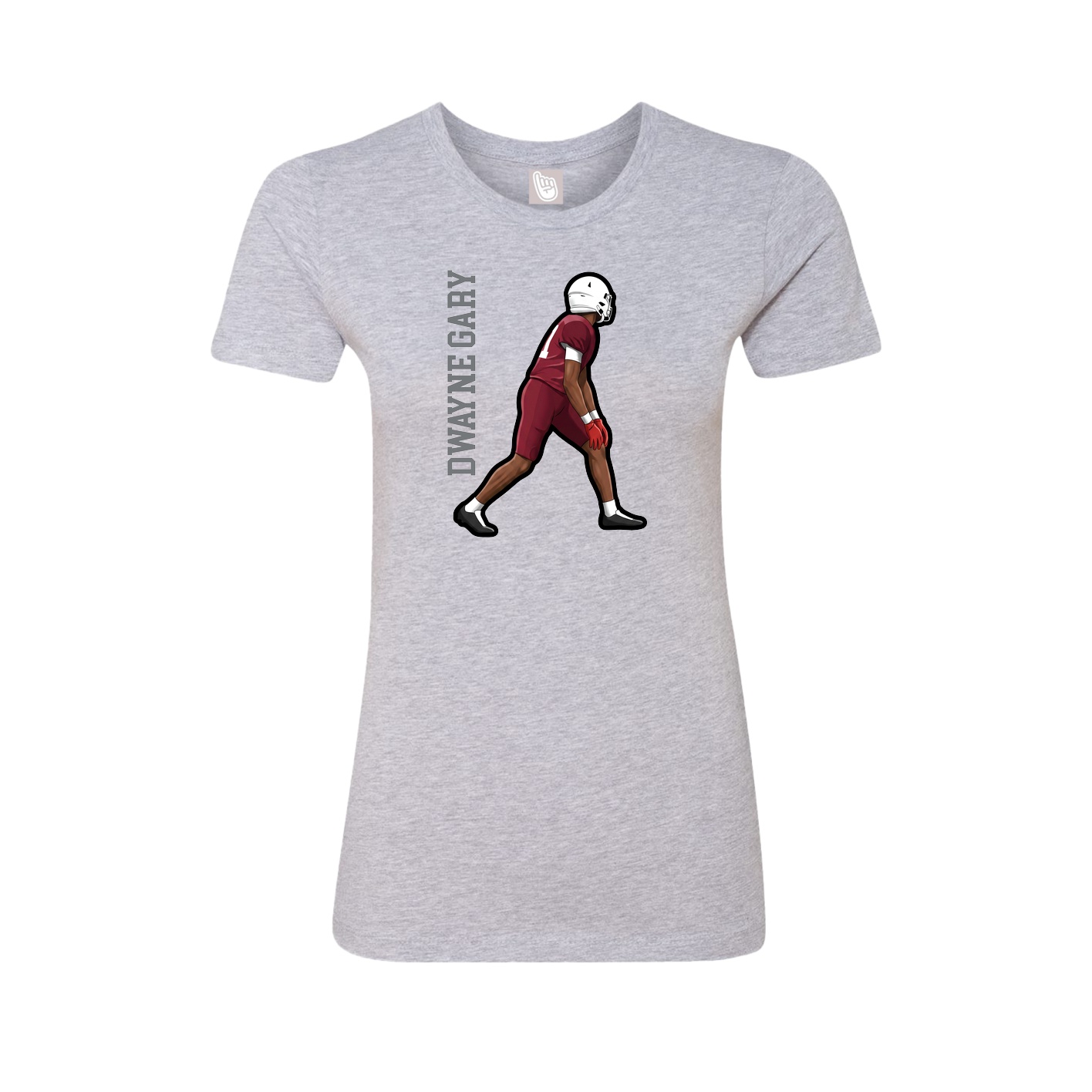 Womens Tee — Name Vertical in Grey
