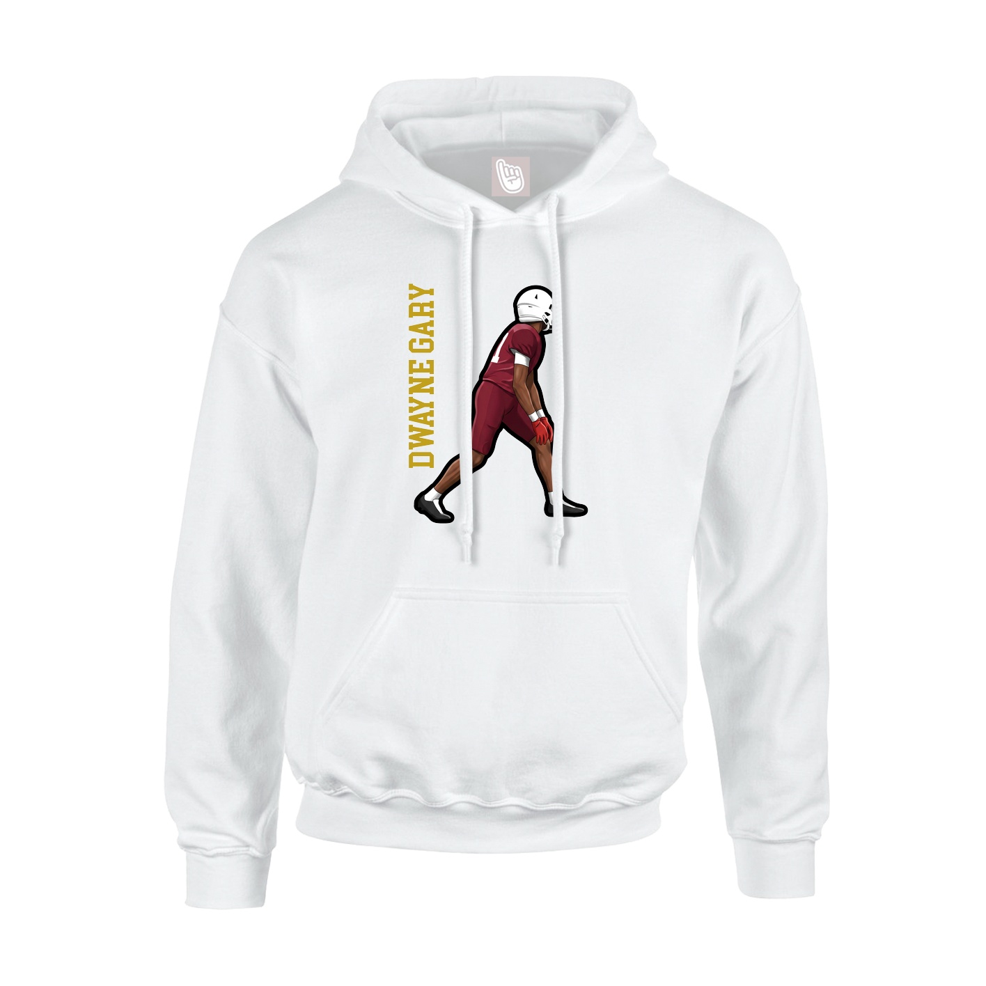 Youth Hoodie — Name Vertical in White