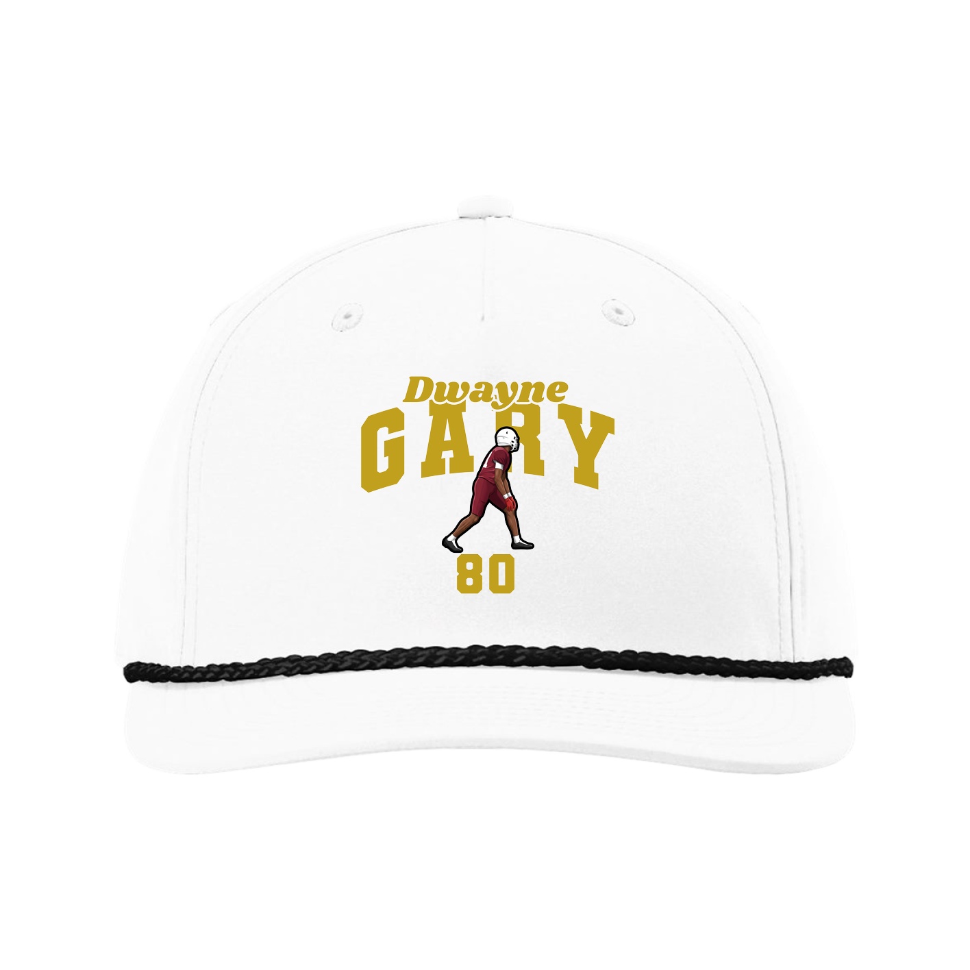 Five-Panel Classic Rope Cap — Signature Arch in White