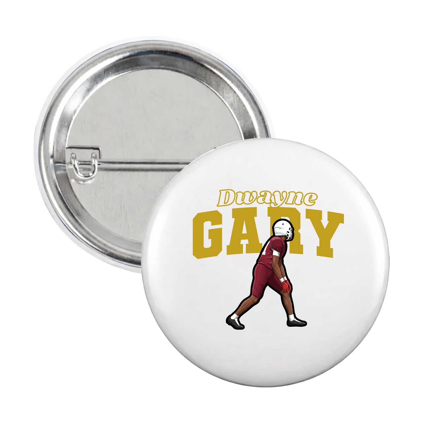 Game Day Button — Name Arch in White