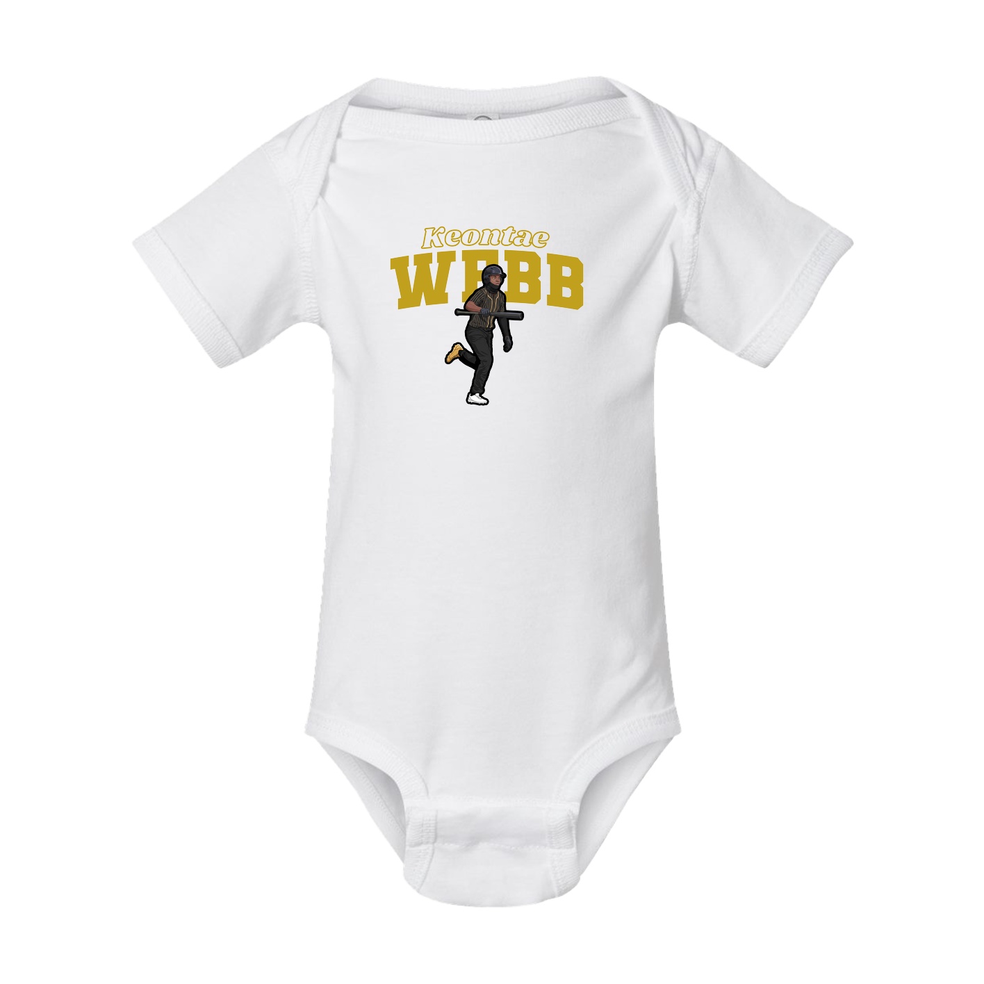 Baby Onesie — Name Arch in White