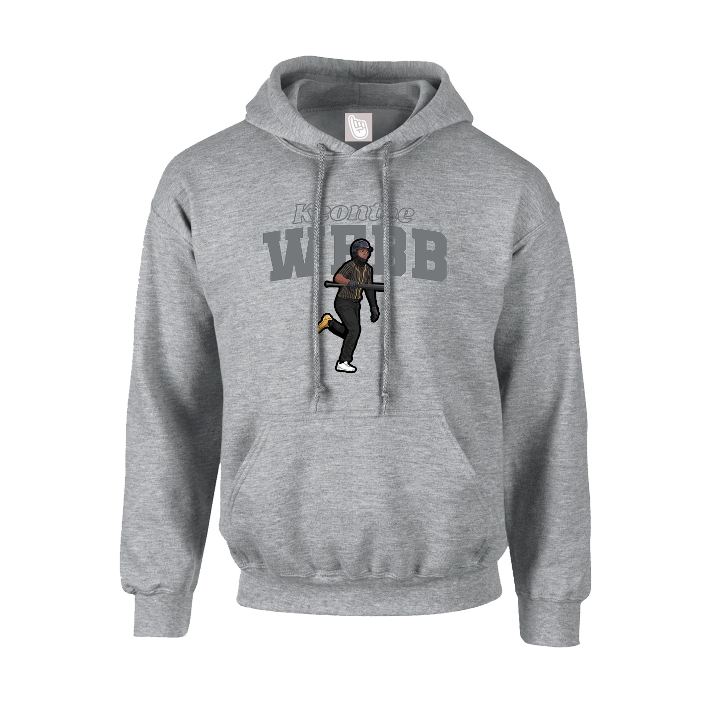 Youth Hoodie — Name Arch in Grey