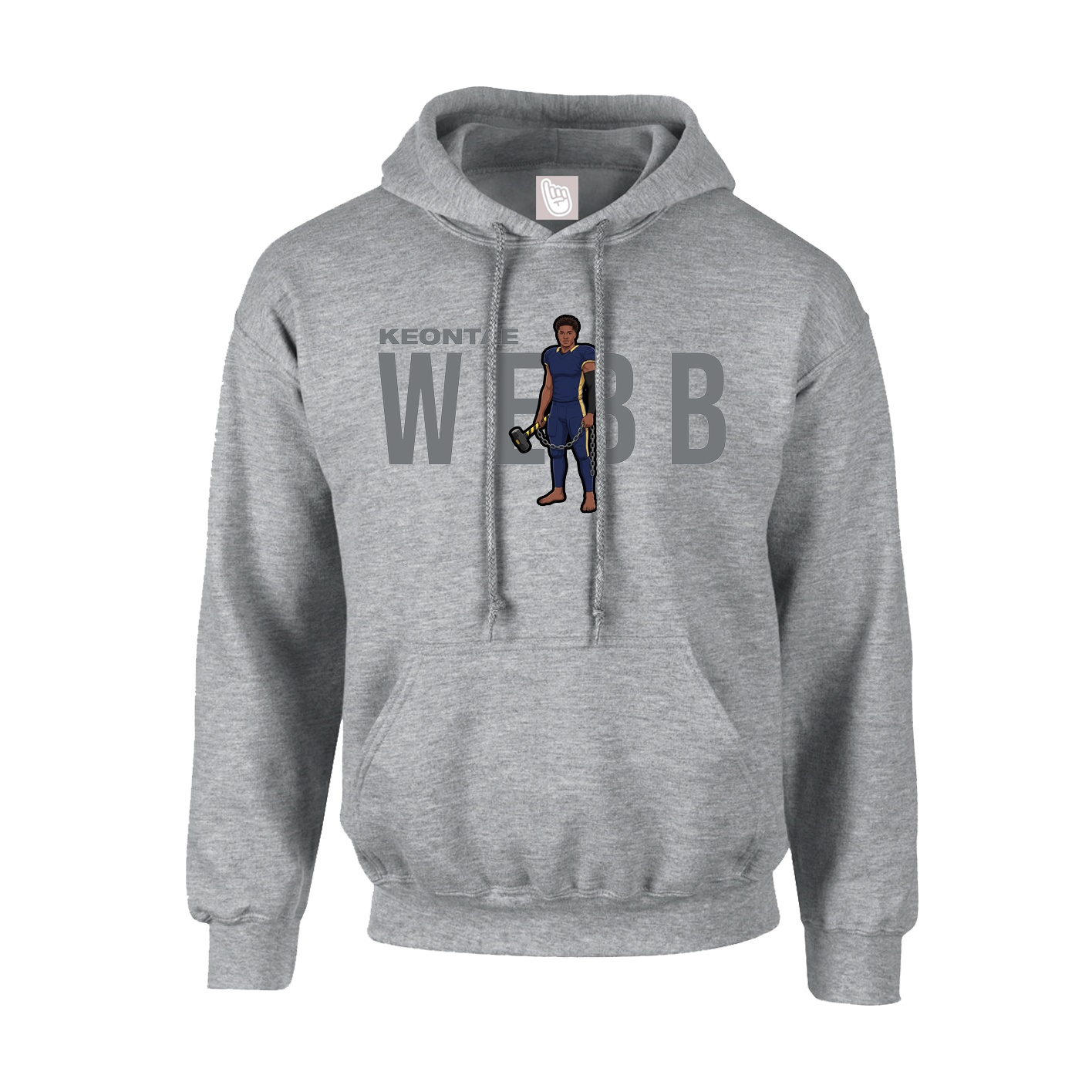 Hoodie — Player Name in Grey