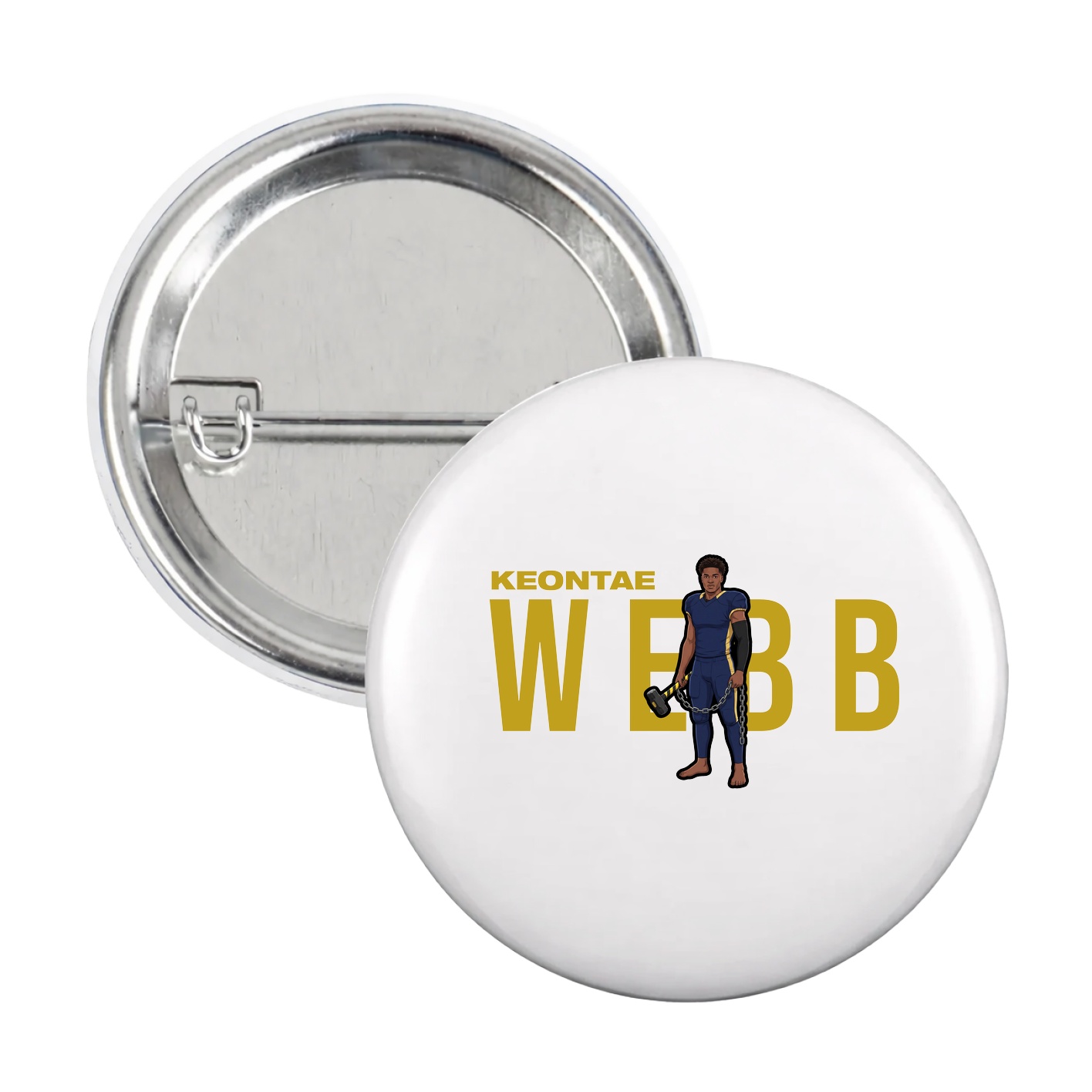 Game Day Button — Player Name in White
