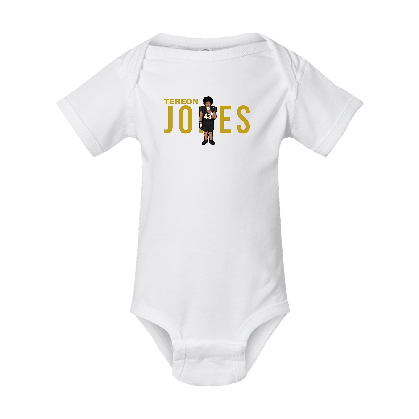 Baby Onesie — Player Name in White