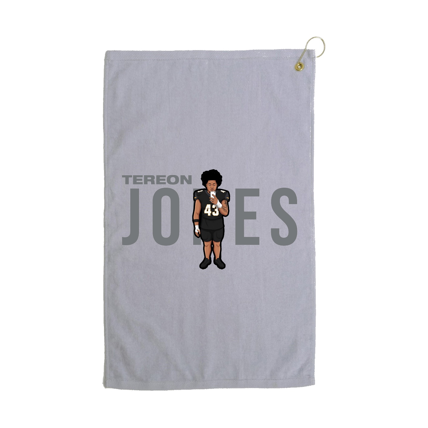 Golf Towel — Player Name in Grey