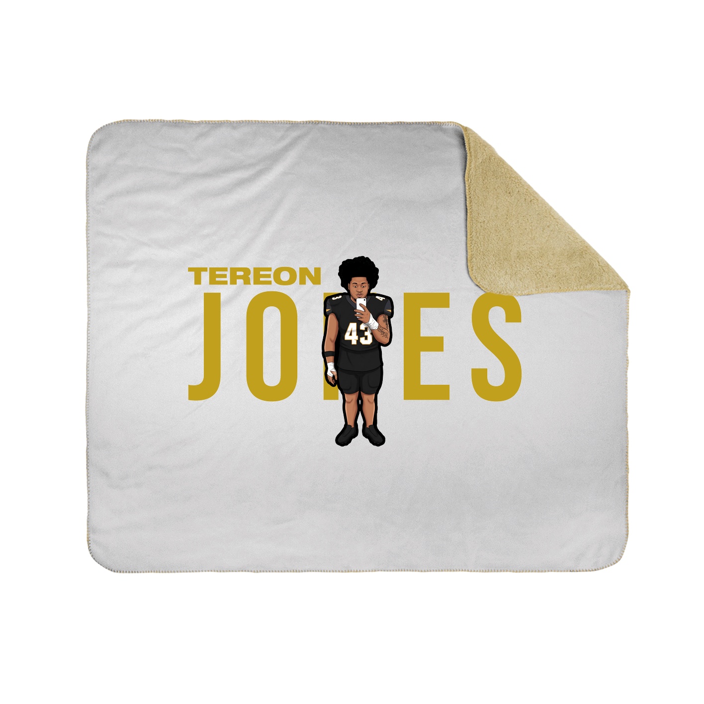 Throw Blanket — Player Name in White