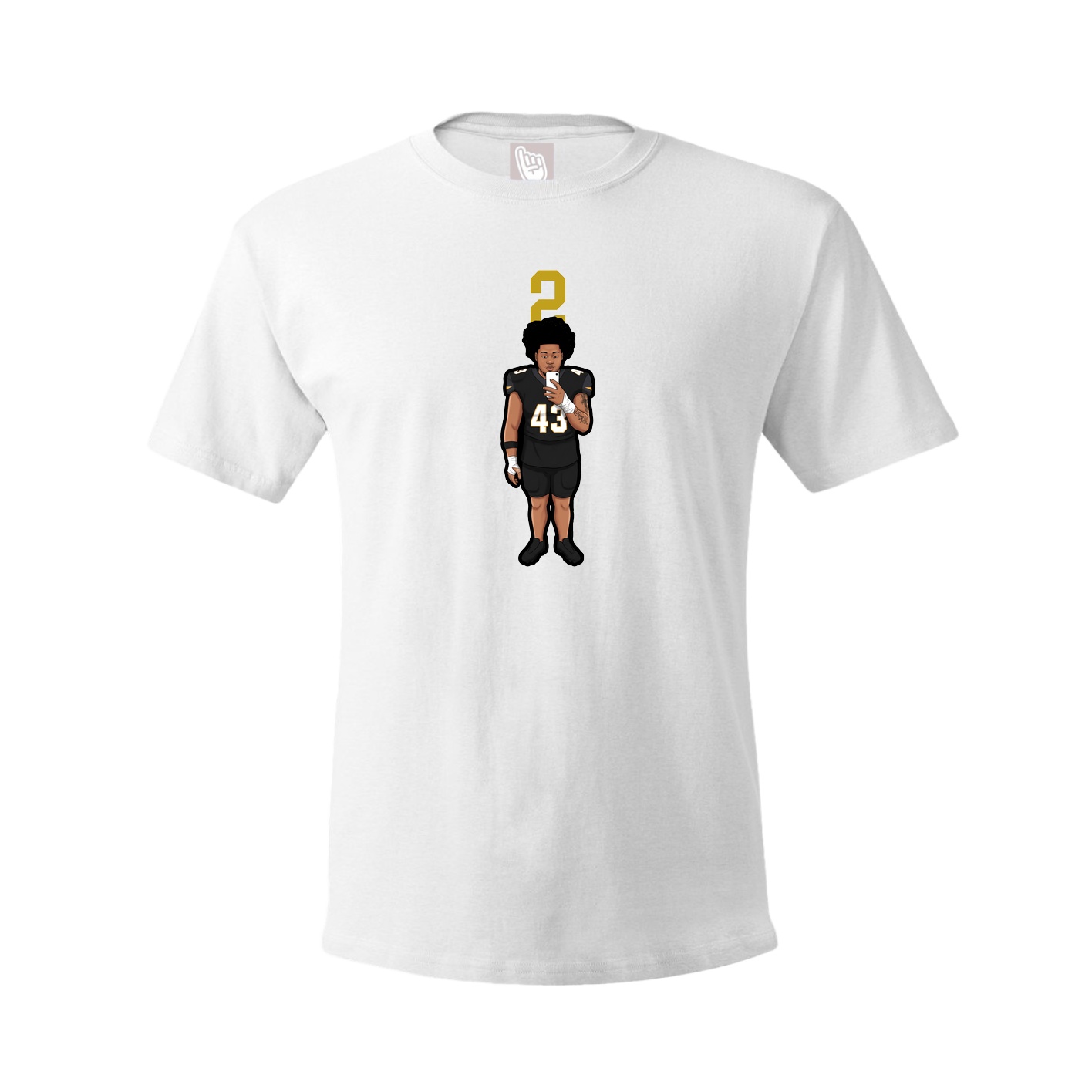 Youth Tee — Number Top in White