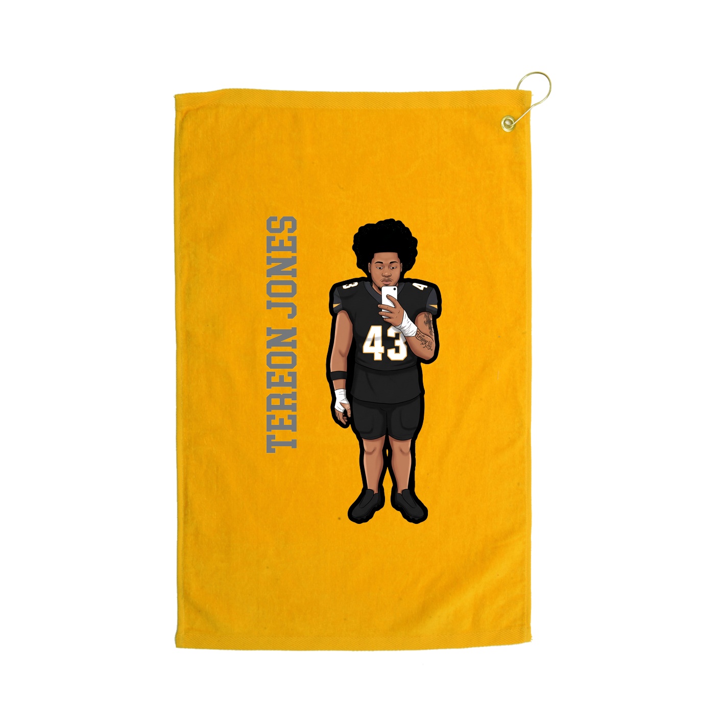 Golf Towel — Name Vertical in Gold