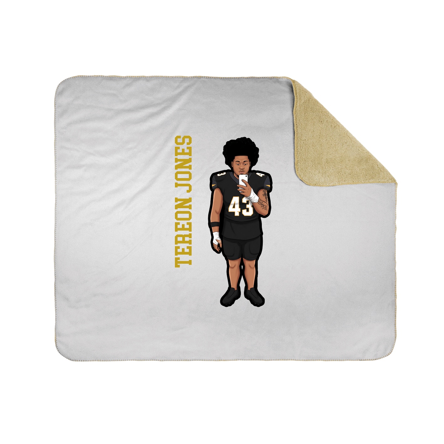 Throw Blanket — Name Vertical in White