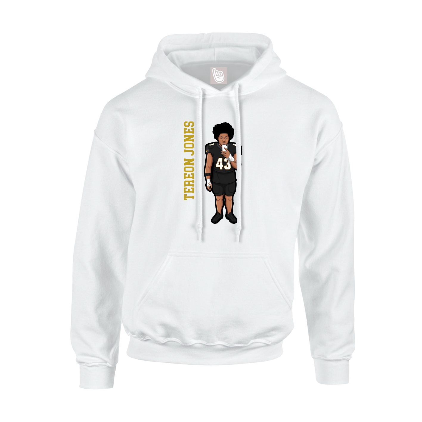 Hoodie — Name Vertical in White