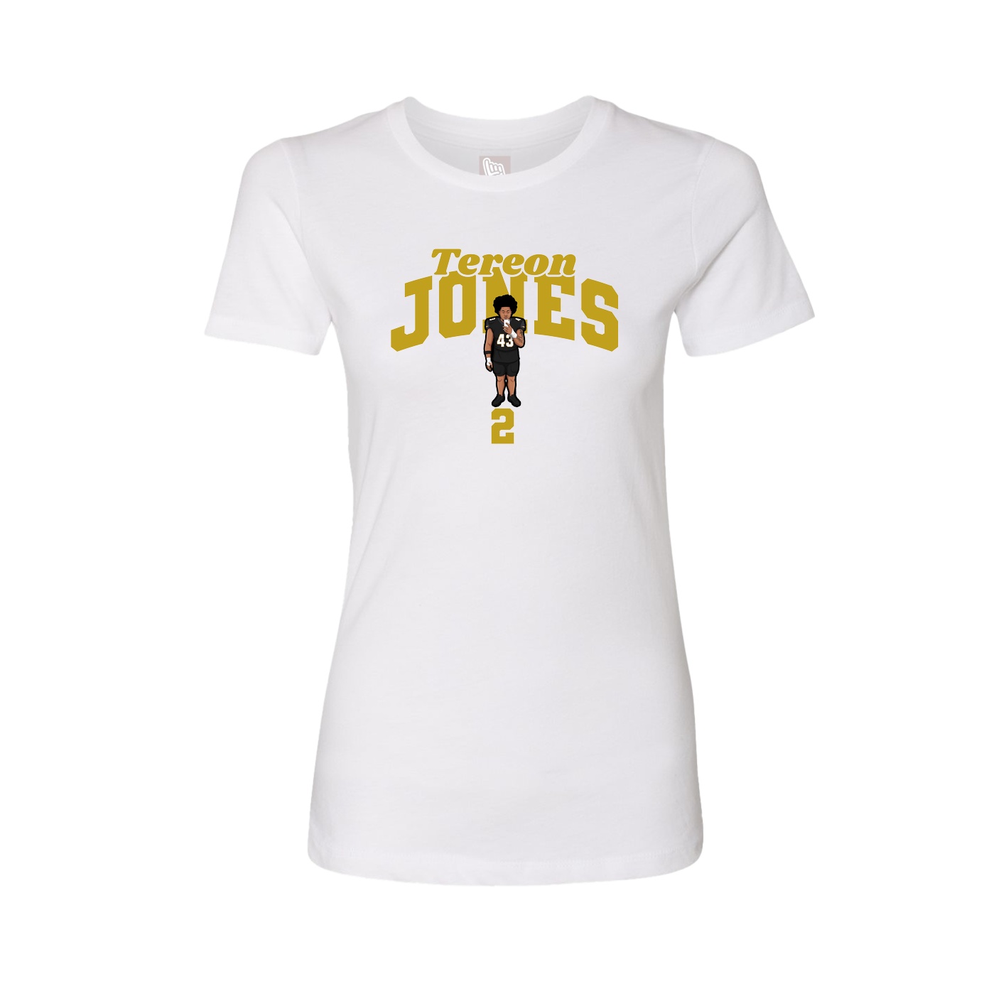Fitted Women's Tee — Signature Arch in White