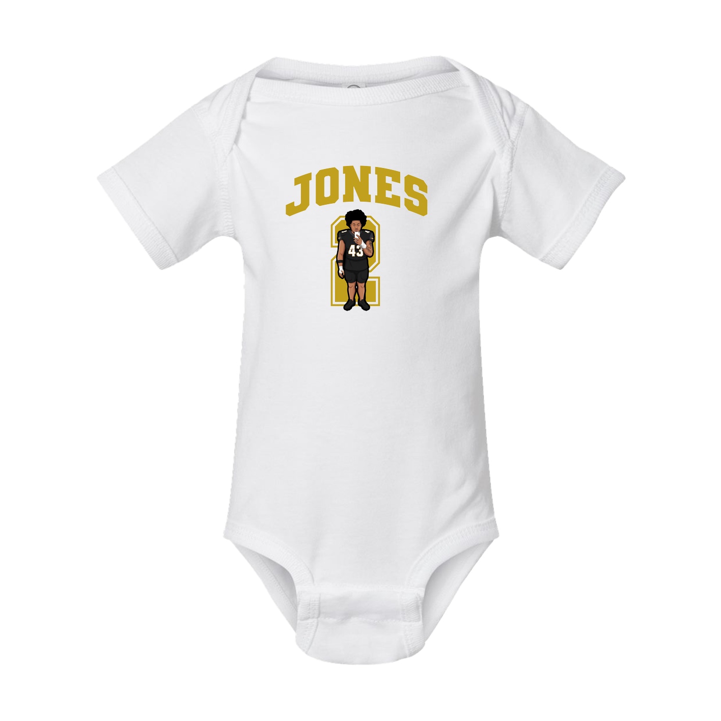 Baby Onesie — Number in White