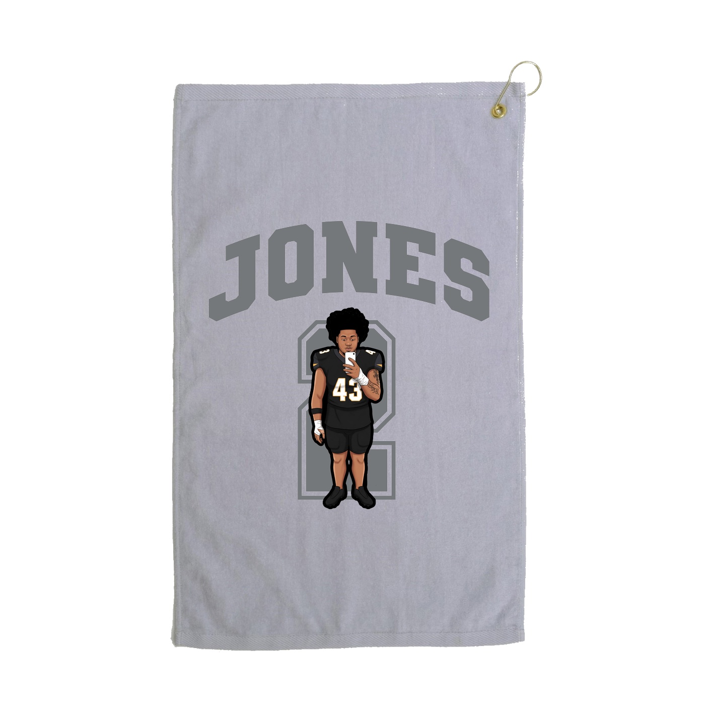 Golf Towel — Number in Grey